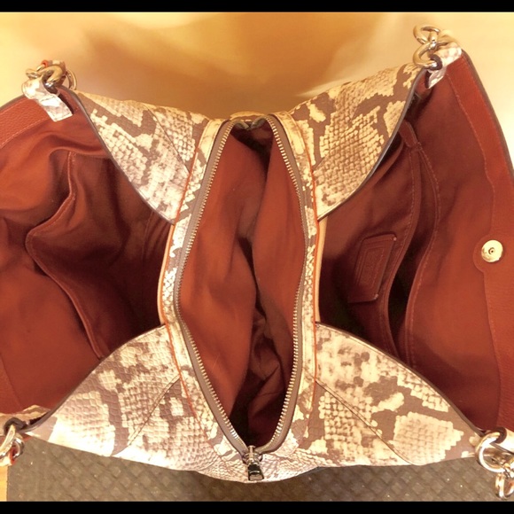 Coach Hobo in Neutral Colorblock Snakeskin Handbag - Picture 2 of 5